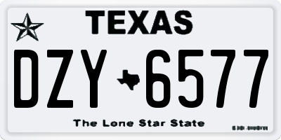 TX license plate DZY6577
