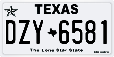 TX license plate DZY6581