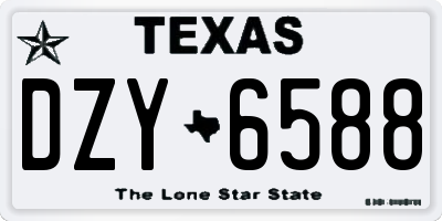 TX license plate DZY6588