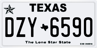 TX license plate DZY6590