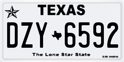 TX license plate DZY6592
