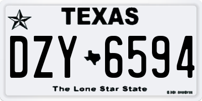 TX license plate DZY6594