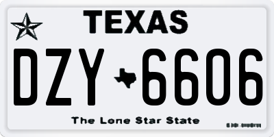 TX license plate DZY6606