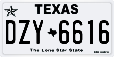 TX license plate DZY6616