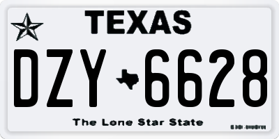 TX license plate DZY6628