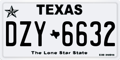 TX license plate DZY6632