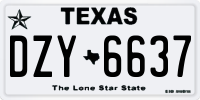 TX license plate DZY6637