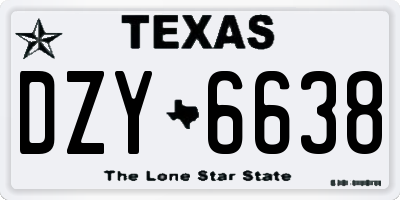 TX license plate DZY6638