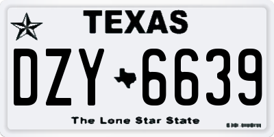 TX license plate DZY6639