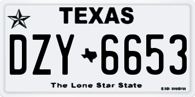 TX license plate DZY6653