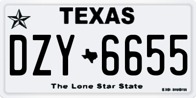 TX license plate DZY6655