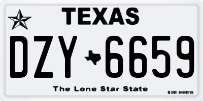TX license plate DZY6659