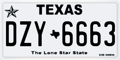 TX license plate DZY6663
