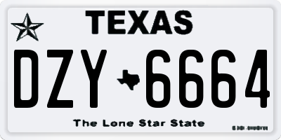 TX license plate DZY6664