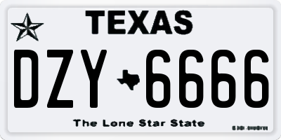 TX license plate DZY6666