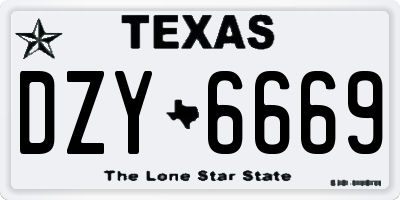 TX license plate DZY6669