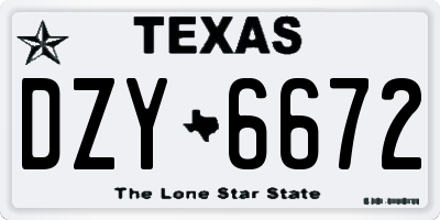 TX license plate DZY6672