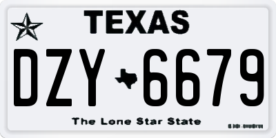 TX license plate DZY6679