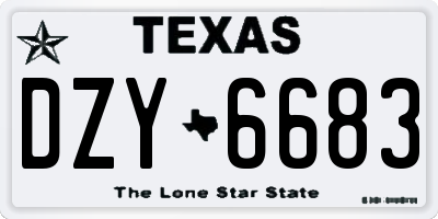 TX license plate DZY6683