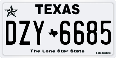 TX license plate DZY6685