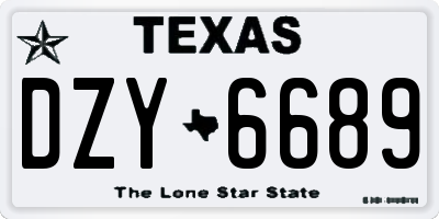 TX license plate DZY6689