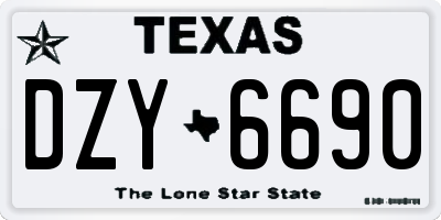 TX license plate DZY6690