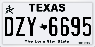 TX license plate DZY6695