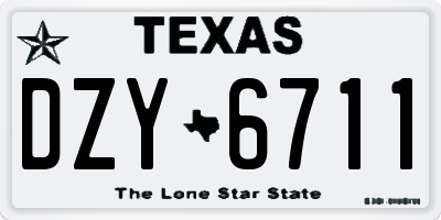 TX license plate DZY6711