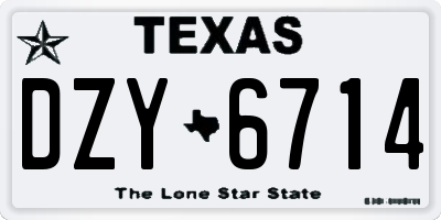 TX license plate DZY6714