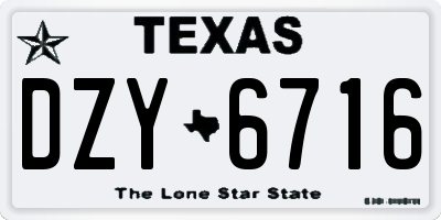 TX license plate DZY6716
