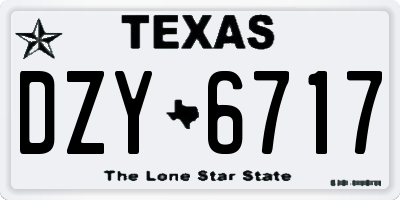 TX license plate DZY6717