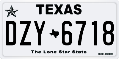 TX license plate DZY6718