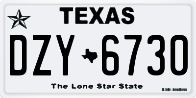TX license plate DZY6730