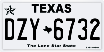 TX license plate DZY6732