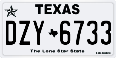 TX license plate DZY6733