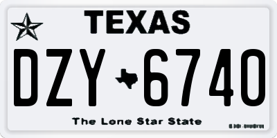 TX license plate DZY6740