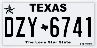 TX license plate DZY6741