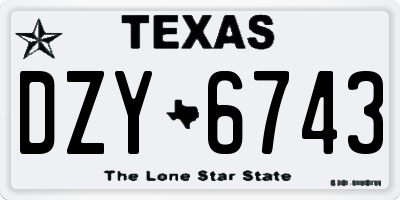 TX license plate DZY6743