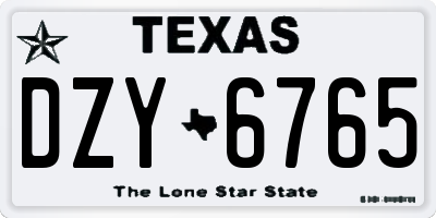 TX license plate DZY6765