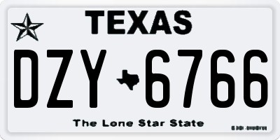 TX license plate DZY6766