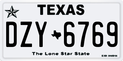 TX license plate DZY6769