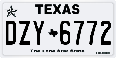 TX license plate DZY6772