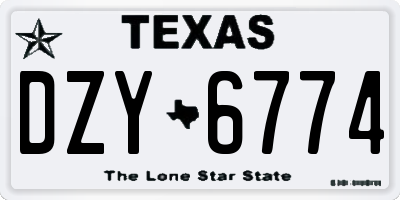 TX license plate DZY6774
