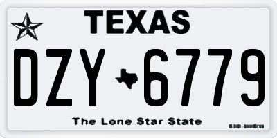 TX license plate DZY6779