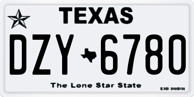 TX license plate DZY6780