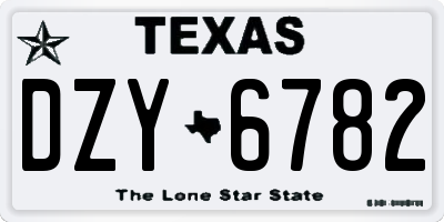 TX license plate DZY6782