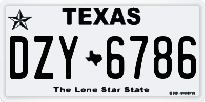 TX license plate DZY6786
