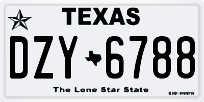 TX license plate DZY6788