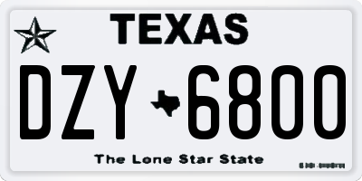 TX license plate DZY6800