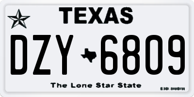 TX license plate DZY6809